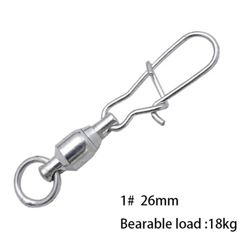 10 Uds./rodamiento de bolas giratorio de pesca con bonito broche plateado de acero inoxidable conector de señuelo de pesca duro accesorios aparejos - imagen 4