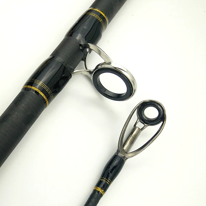 Caña de pescar de carbono con cabeza de serpiente, herramienta de fundición de acción rápida, mango largo, 3 secciones, portátil, para barco de mar, 2,18 m, 7 pies - imagen 4