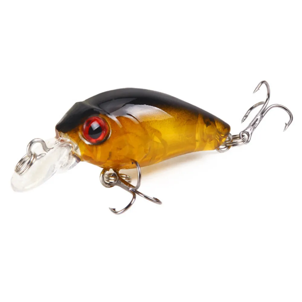Mini Señuelos de Pesca de manivela, anzuelos triples de 4g/5cm, cebo duro, Wobblers clásicos, aparejos de pesca de 9 colores, 1 ud.