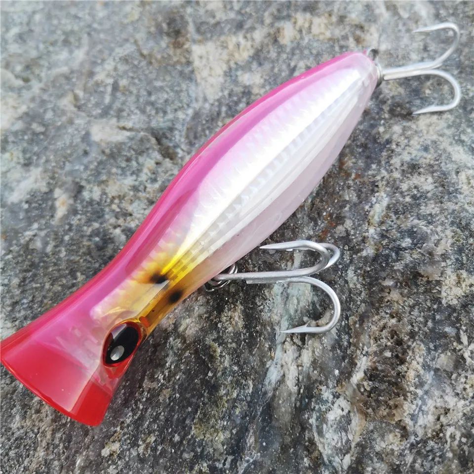 NOEBY nuevo estilo Big Popper 3 uds 16cm/78g Señuelos de Pesca agua superior flotante atún cebo duro anzuelos fuertes - imagen 5