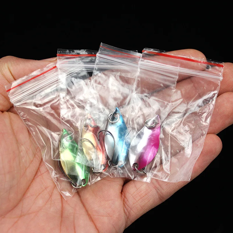 Señuelo de cuchara de pesca de doble Color, señuelos de Metal Artificial, cebo de un solo gancho de hierro, 3cm/2,5g, lote de 4 piezas - imagen 2