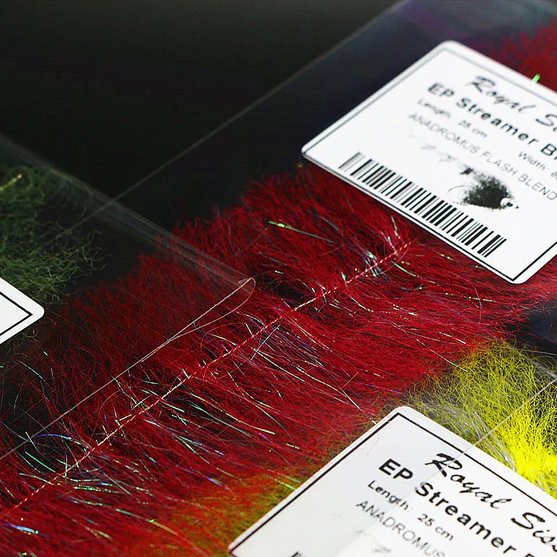 Royal Sissi-cepillo de serpentina EP, 8 colores/juego, 2 pulgadas de ancho, Anadromus, cepillos de salmón y acero, materiales de atado de moscas de agua salada - imagen 5