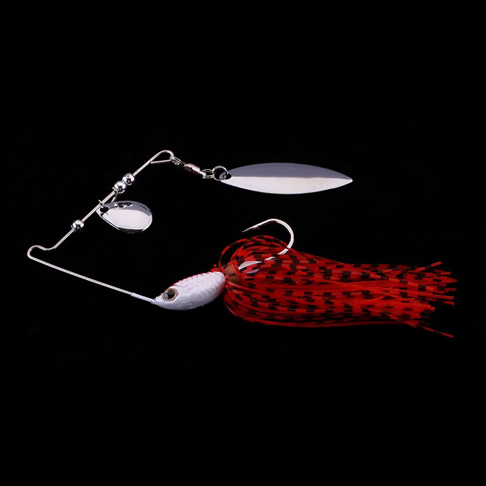 WALK FISH-Cebo giratorio de alta calidad, 1 unidad, 15,8g, cuchara de Metal, 3D zumbador, ojo de pez, señuelo de Pesca, anzuelo, plantilla de goma - imagen 3