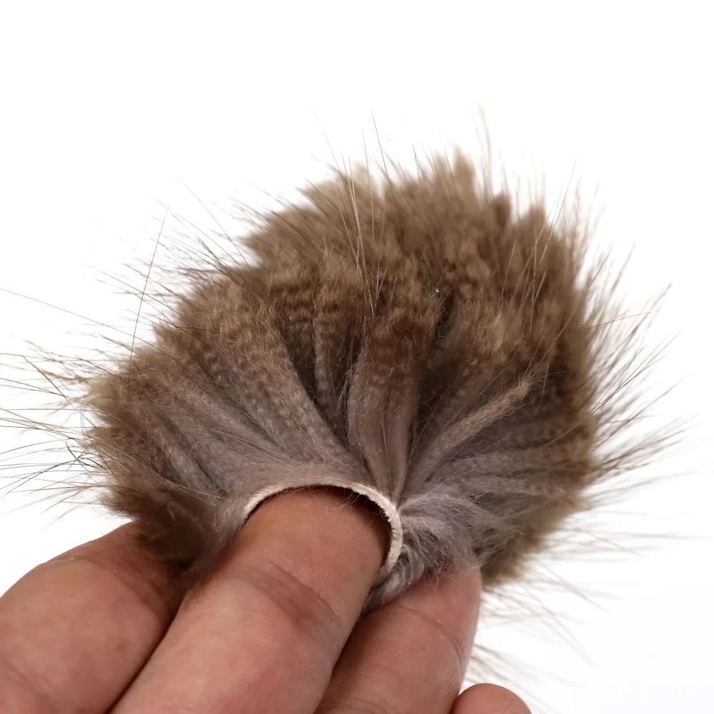 Bimoo, 2 uds., 6x6cm, pelo de piel de castor para mosca seca, Caddis, emergers, ninfa, mayo, atado de moscas, trucha, Material de pesca con mosca, Color Natural - imagen 2