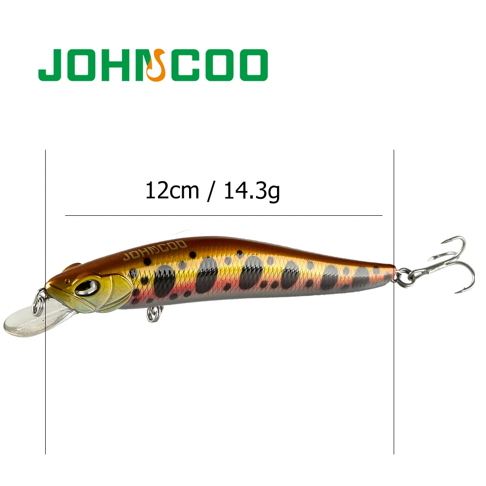 Wobbler flotante de 12cm y 14,3g, anzuelos agudos afilados, cebo duro de pesca Artificial, pececillo - imagen 2
