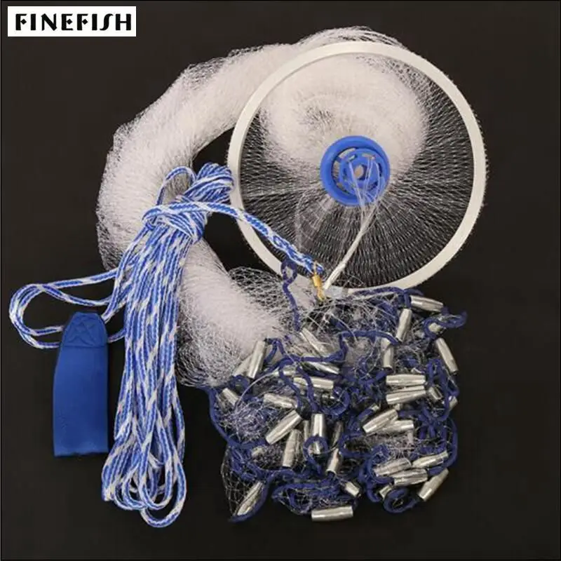 Redfish USA Cast Net altura 1,2-2,4 M con plomo de acero red de lanzamiento manual al aire libre 1,5X1,5 CM redes de pesca de malla pequeña - imagen 3