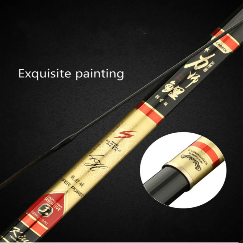 Caña de pescar ultraligera para carpa, caña de pescar ultraligera, resistente, con 28 ajustes, aparejos de pesca de caña larga de Sección 5H - imagen 4