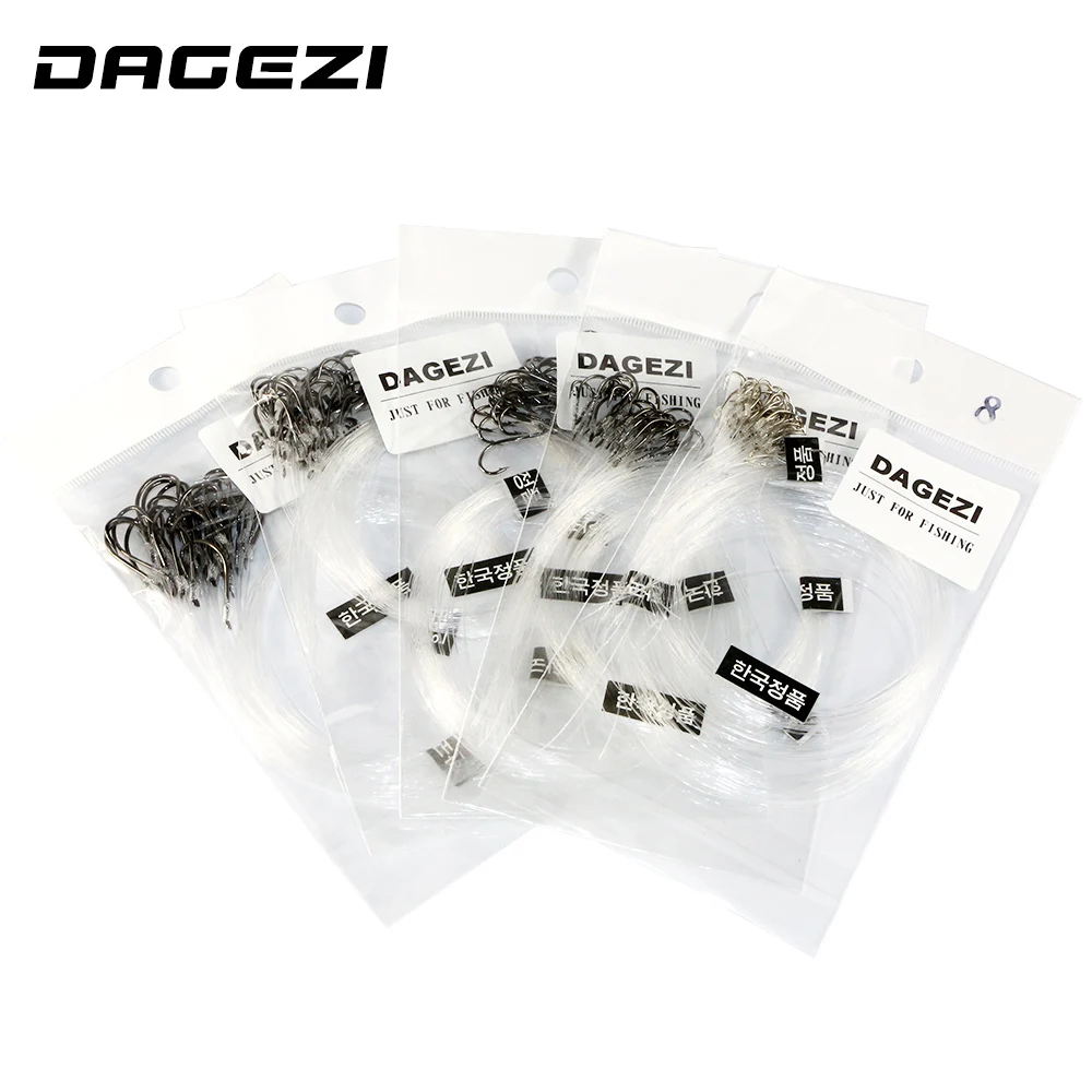 DAGEZI-anzuelo de Pesca de acero con alto contenido de carbono, gancho de 25 piezas con sedal, ganchos de púas, accesorios de aparejos de Pesca, 8-16 # - imagen 2