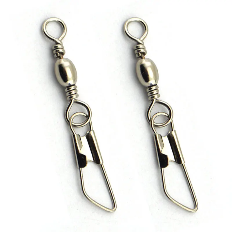 Barril giratorio niquelado a granel, Conector de pesca a presión de seguridad, aparejos de pesca, tamaño del accesorio #14 ~ #1000, 3/0 Uds. - imagen 2