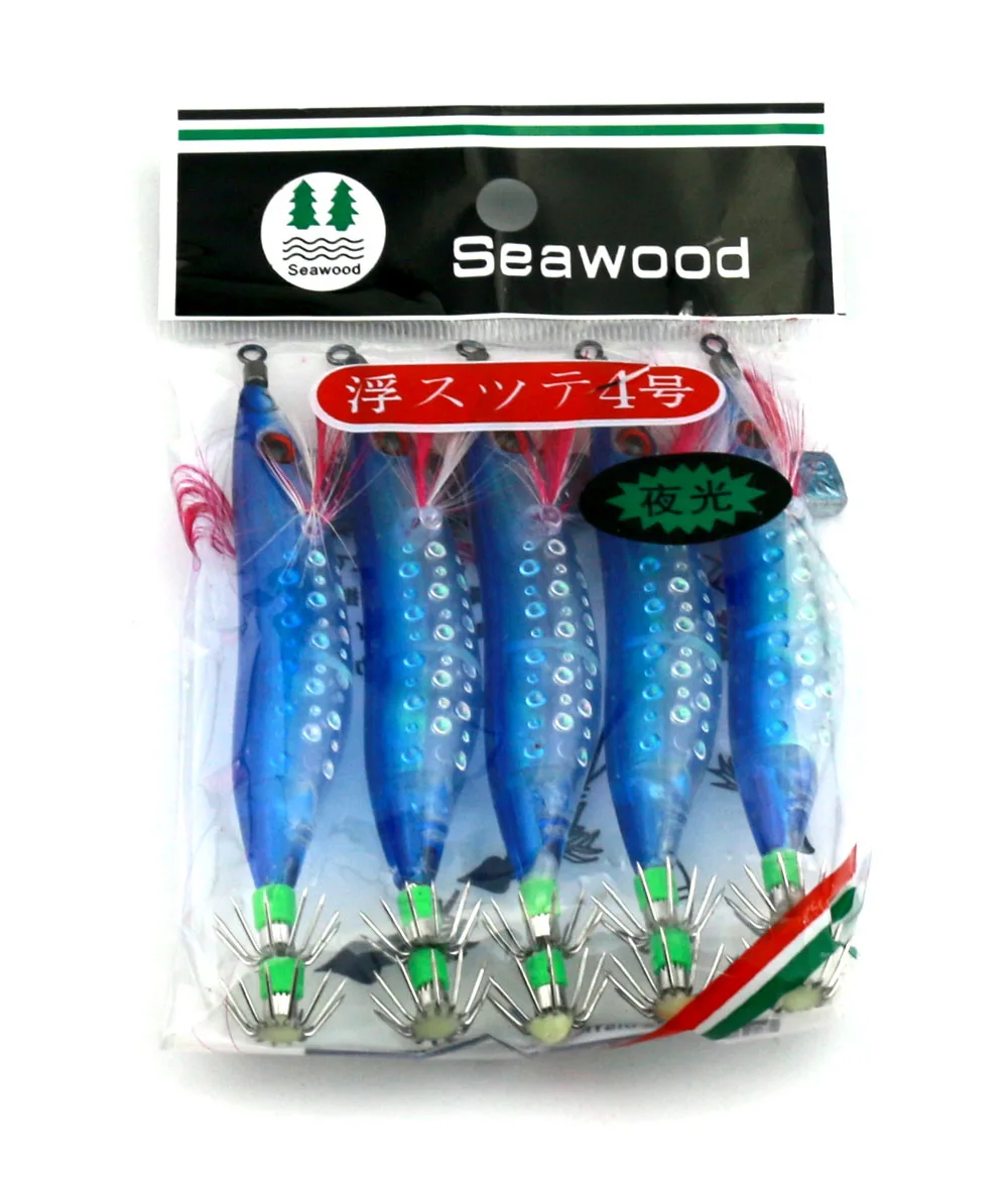 Señuelo de pesca de camarón, anzuelo de calamar, 10cm, 9,1g, cebo duro falso, Wobbler, pulpo, 5 uds. - imagen 4