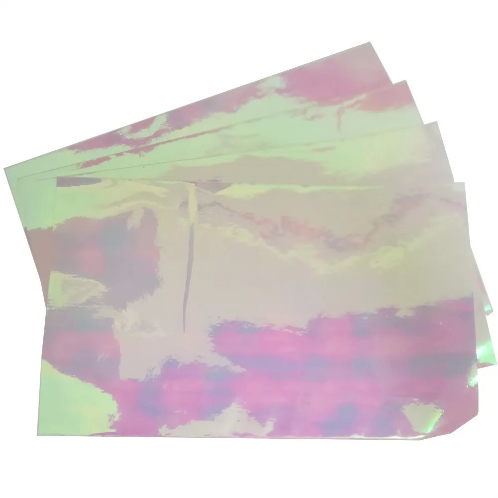 Bimoo-Película de arcoíris con pegamento, Material de alas para atar moscas, Sabiki, 4 unidades, 12x20cm - imagen 4