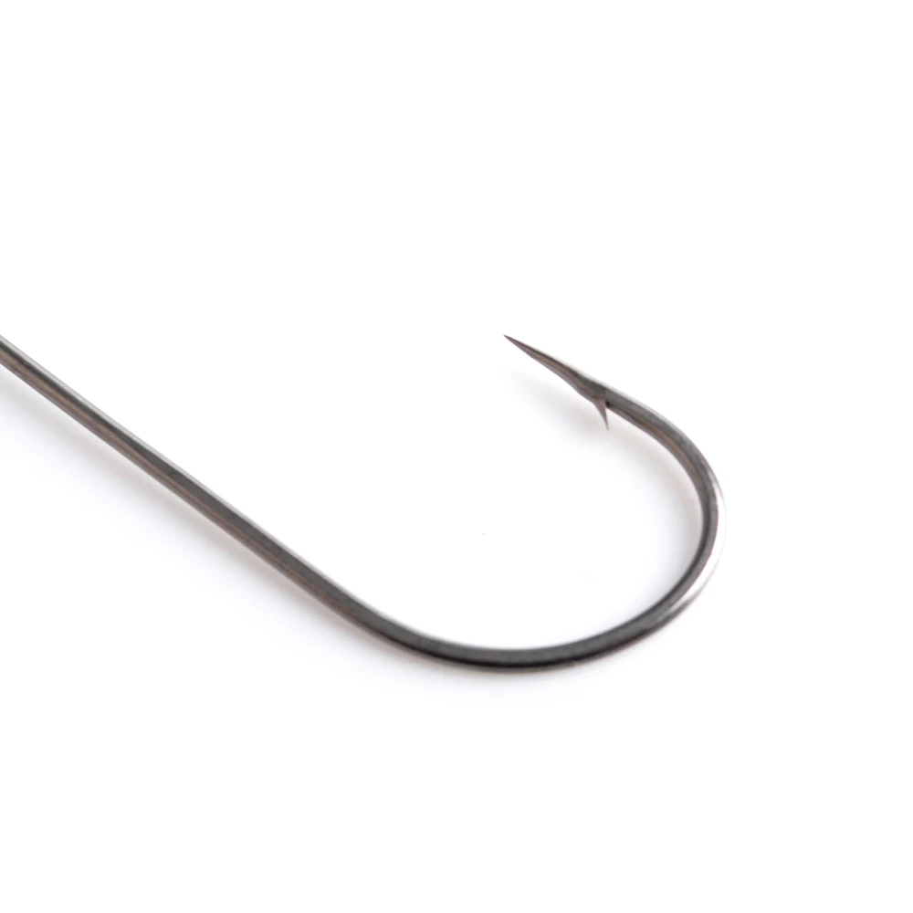 10 Uds. Anzuelo de pesca compensado de gusano suave acero alto en carbono 8 # -5/0 #   Anzuelos con manivela, cebo de silicona, señuelo, accesorios de pesca - imagen 5