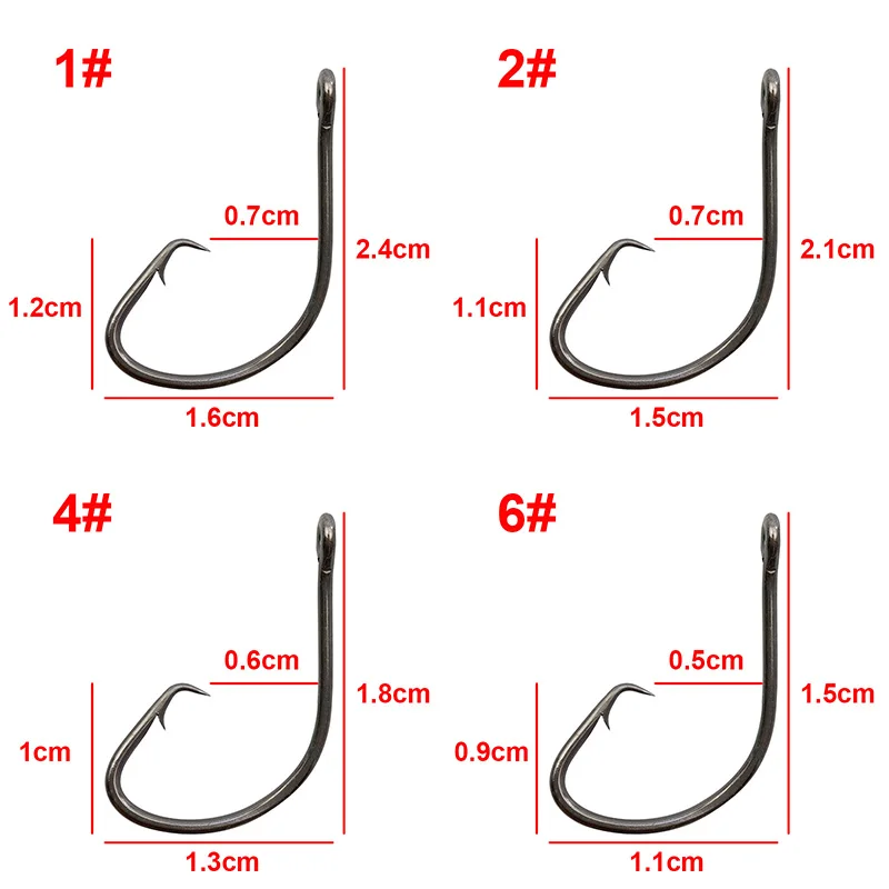 170 unids/caja acero de alto carbono negro pulpo pesca deportiva anzuelos circulares carpa pesca en agua dulce pesca anzuelos calados - imagen 2