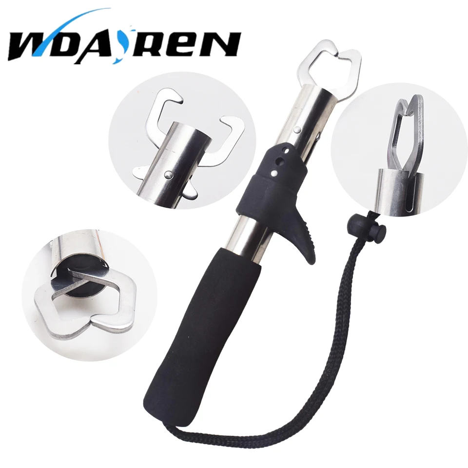 WDAIREN-Pinza de pesca de acero inoxidable, Control de labios de pescado con escala de peso y regla, herramienta de pesca, abrazadera de pesca de carpa, aparejos de Clip - imagen 2