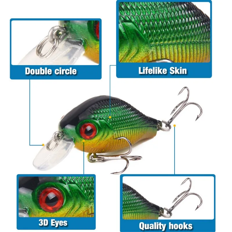 Señuelo de Pesca flotante Wobbler Crankbaits, anzuelos de Pesca Isca Artificial Minnow jigging, cebo duro Swimbait, 7,8g, 5,5 cm, 1 ud. - imagen 2