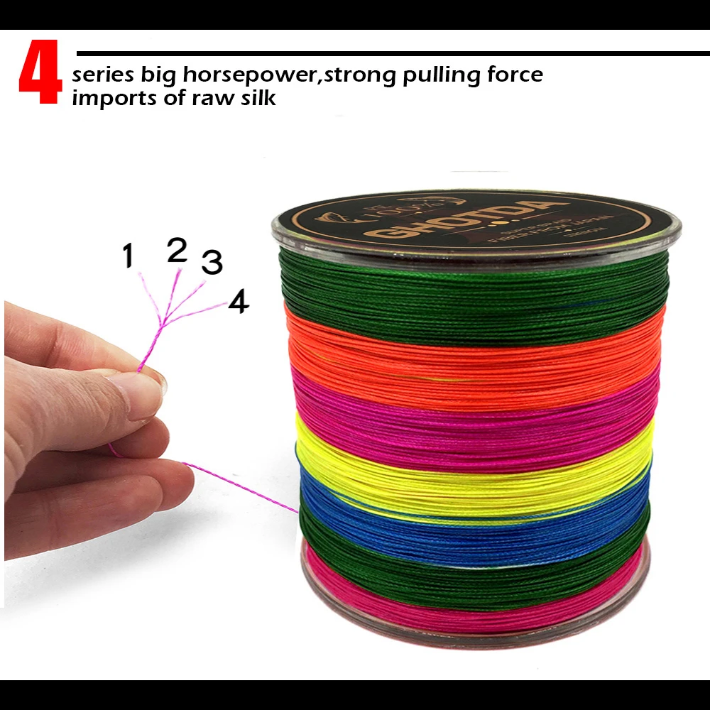 GHOTDA-sedal de pesca trenzado, 300M, 8X 4X, superfuerte, multifilamento japonés, 8 hebras, 4 hebras - imagen 3