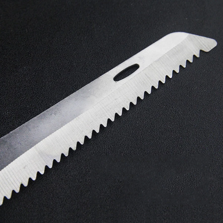 Cuchillo plegable de diente de sierra para pesca, herramientas de corte de hierba para peces, plantas transparentes, cuchillo de anclaje afilado, removedor de gancho con cuerda de 20m - imagen 5