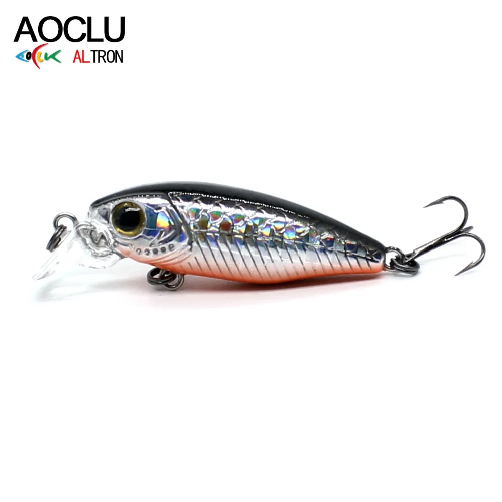 AOCLU-Mini Wobbler Jerkbait, 37mm, 2,3g, buceo, 0,5 m, señuelo de pesca pequeño Minnow, aparejos de anzuelo VMC de agua dulce y salada - imagen 3