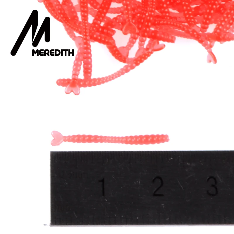 Meredith-SEÑUELOS DE gusano rojo con olor de 200 piezas, 2cm, cebo suave, juego de Señuelos de Pesca de carpa, aparejos de pesca artificiales, JXC01-2 - imagen 2
