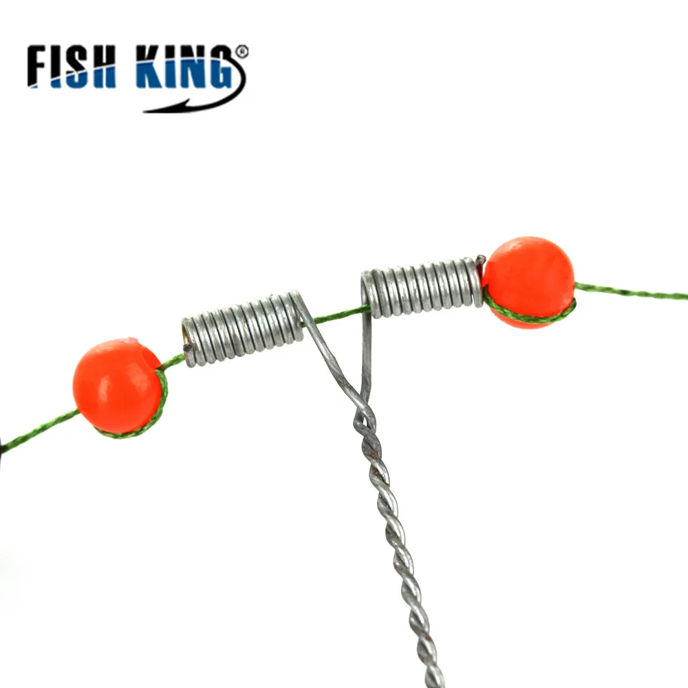 FISH KING-jaula de cebo de pesca, accesorio giratorio de alambre de acero inoxidable con 3 ganchos de línea, alimentador para carpa, 20g-80g