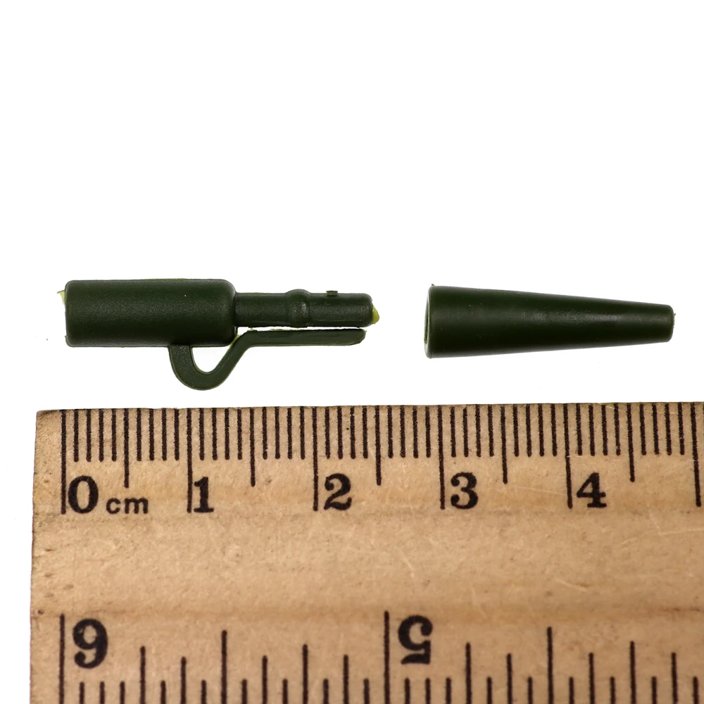 [20 Juegos] Wifreo Carp Fishing Leader Clips con gomas traseras Color negro verde marrón Terminal Tackle - imagen 3