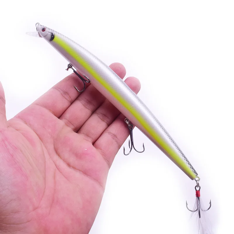 Señuelos de Pesca de pececillos grandes, cebos duros artificiales de 185mm y 22g, con plumas, Isca, 1 unidad - imagen 3