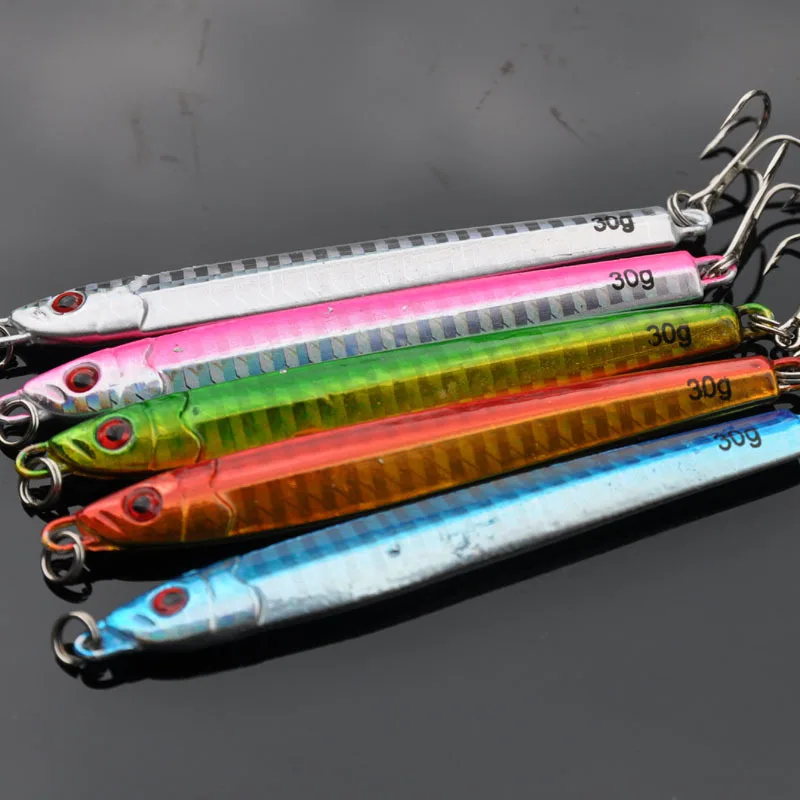 Señuelo de pesca en el océano, plantillas de 30g/9cm, cebo de Metal de fundición larga, señuelos artificiales de plomo de aguas profundas, 1 unidad - imagen 2