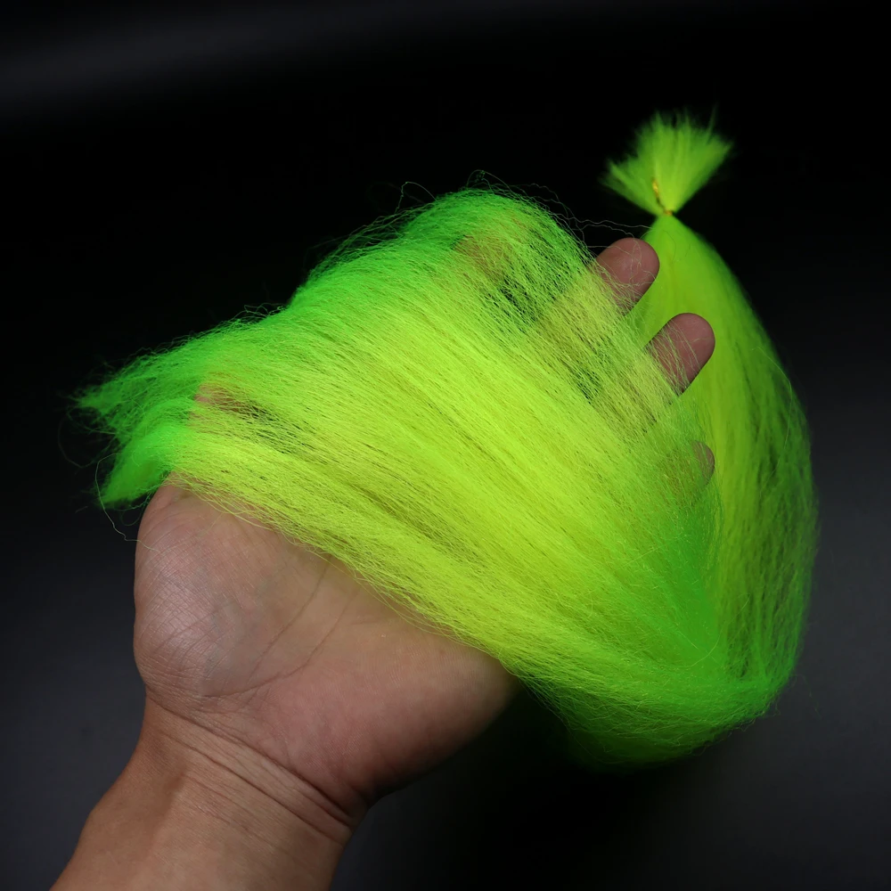 Anzuelo de cebo de pesca, Material de atado de mosca sintética suave, fibra rosa, rojo, naranja, amarillo - imagen 5