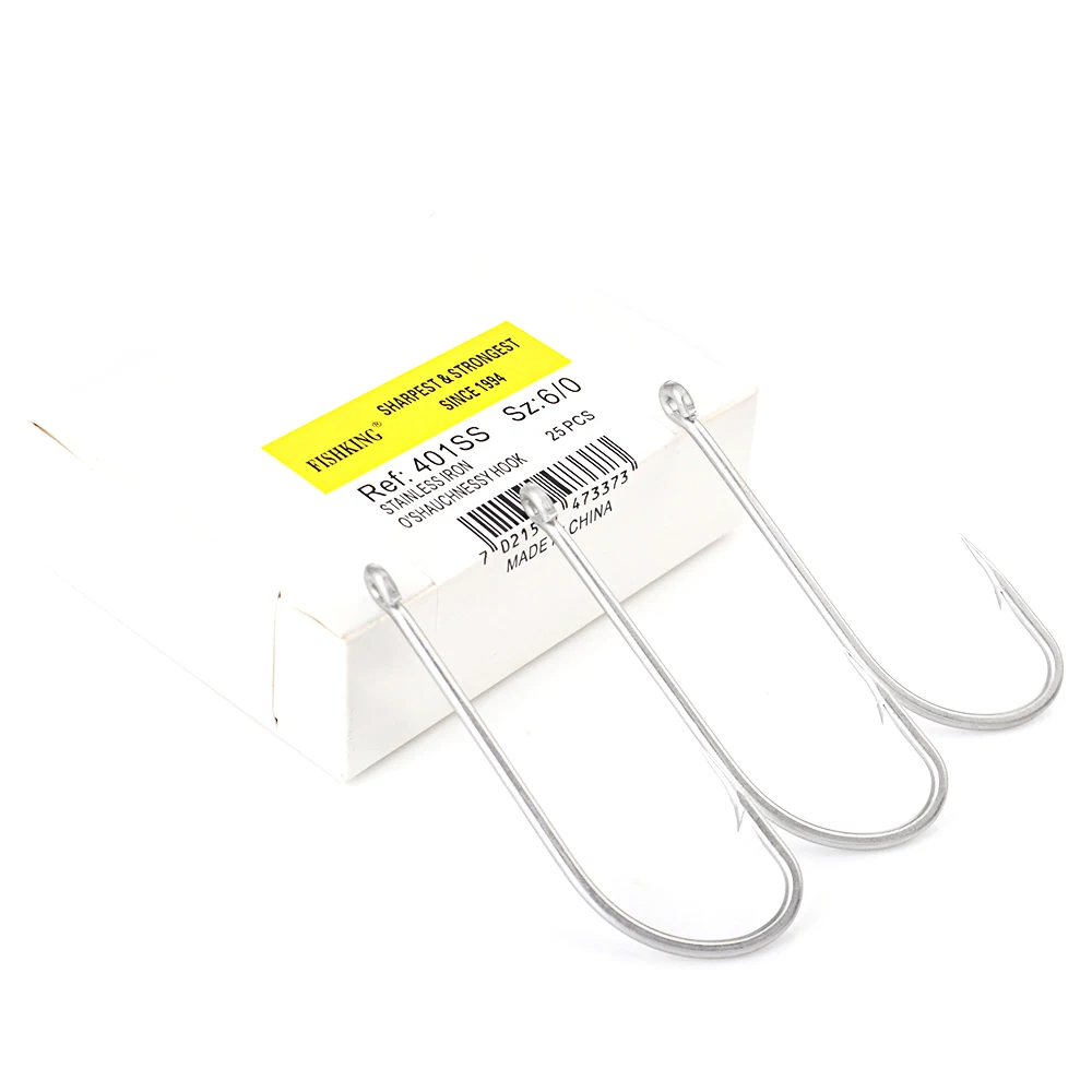 NGB 25-50 Uds anzuelos de pesca de acero rico en carbono con anillo 401SS O'SHAUCHNESSY anzuelo con púas 6/0 # -1/0 #   1 # -8 #   Accesorios - imagen 5