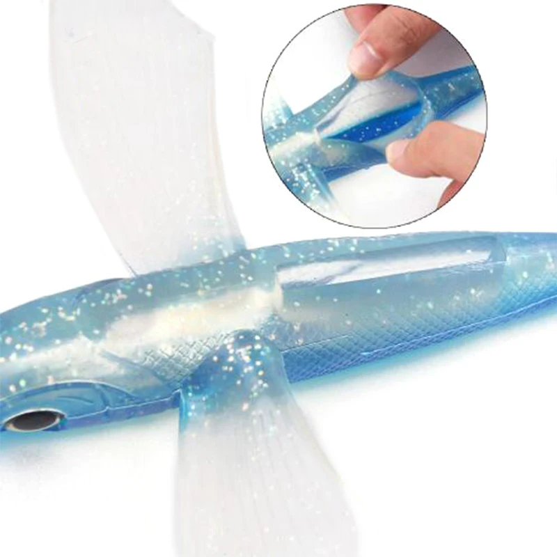 Señuelo de pez volador artificial, cebo grande de gel de sílice para pesca de atún, 125g, 20cm, 2 unids/paquete - imagen 3