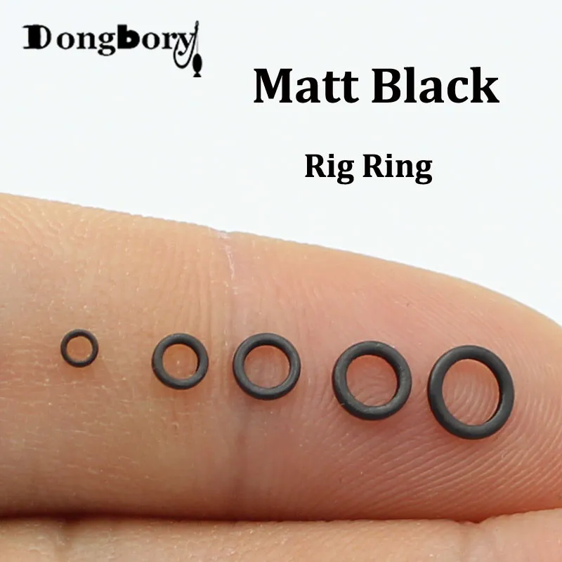 50 Uds. Anillos de aparejo para accesorios de pesca de carpa 2,0mm 3,1mm 3,7mm 4,4mm 5,3mm anillo de aparejo Blowback aparejo Terminal redondo negro mate - imagen 2