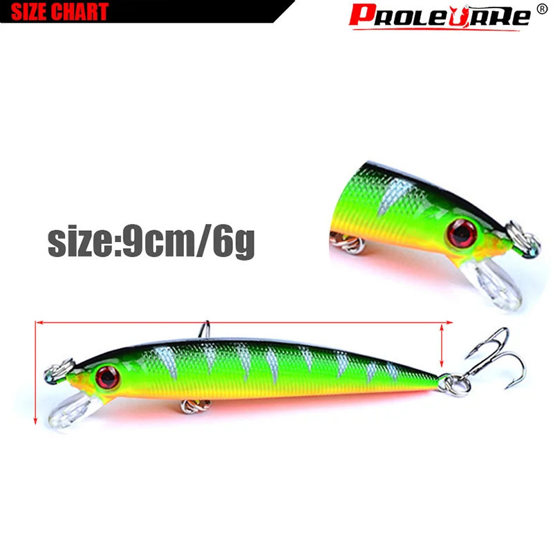 Proleurre-señuelo de pesca de 9cm y 5g, cebo duro Artificial para pececillos, Wobblers, anzuelos, aparejos de pesca - imagen 2