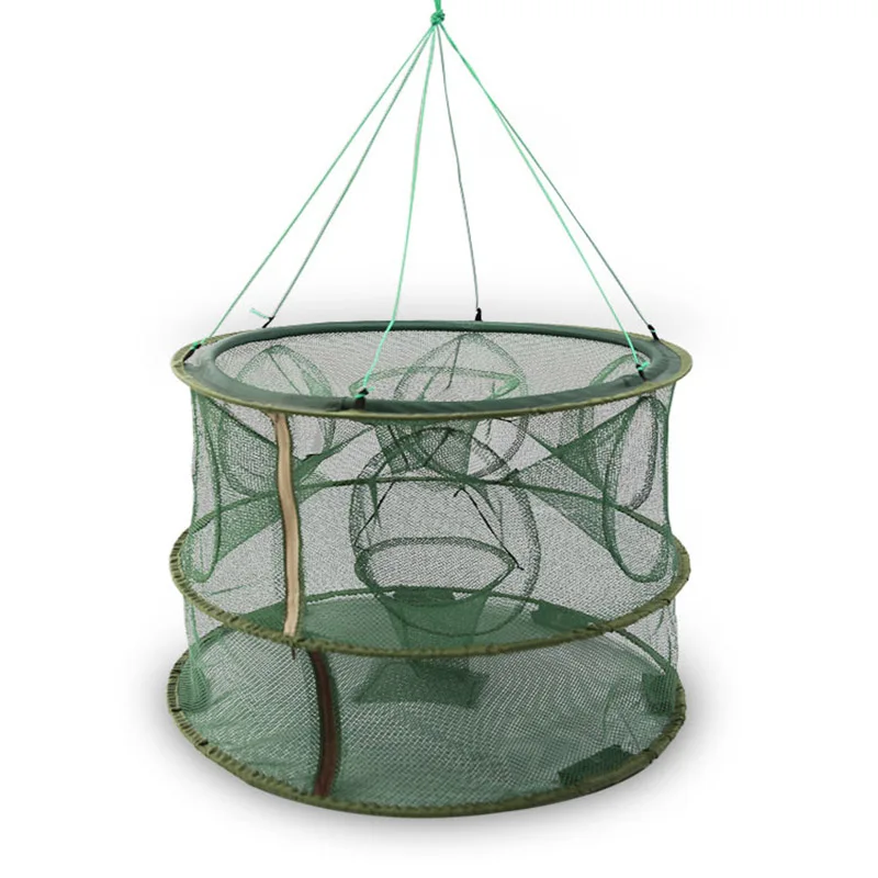 Red de pesca automática para camarones, trampa de doble capa con 13/15 agujeros, cebos para camarones, pececillos, cangrejo, malla fundida, herramientas T45 - imagen 3