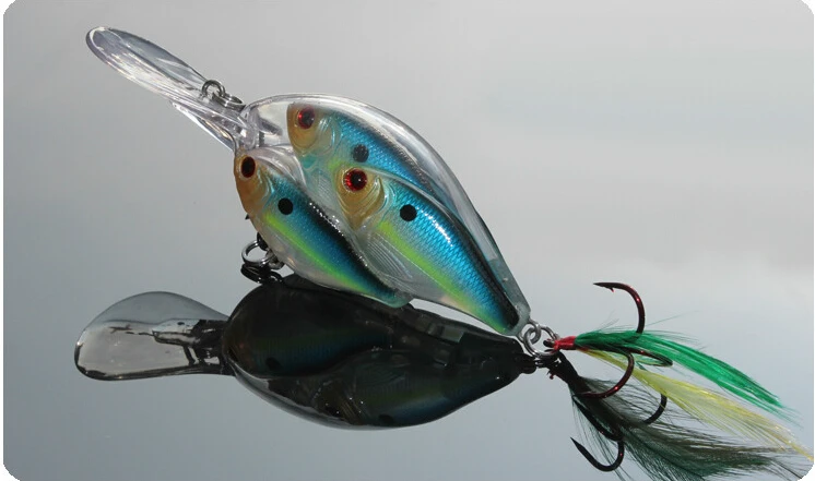Señuelo de pesca Crankbait de lengua larga, 3 señuelos de pesca Wobber de 3 dimensiones con anzuelos de anclaje, 62mm, 19g - imagen 4