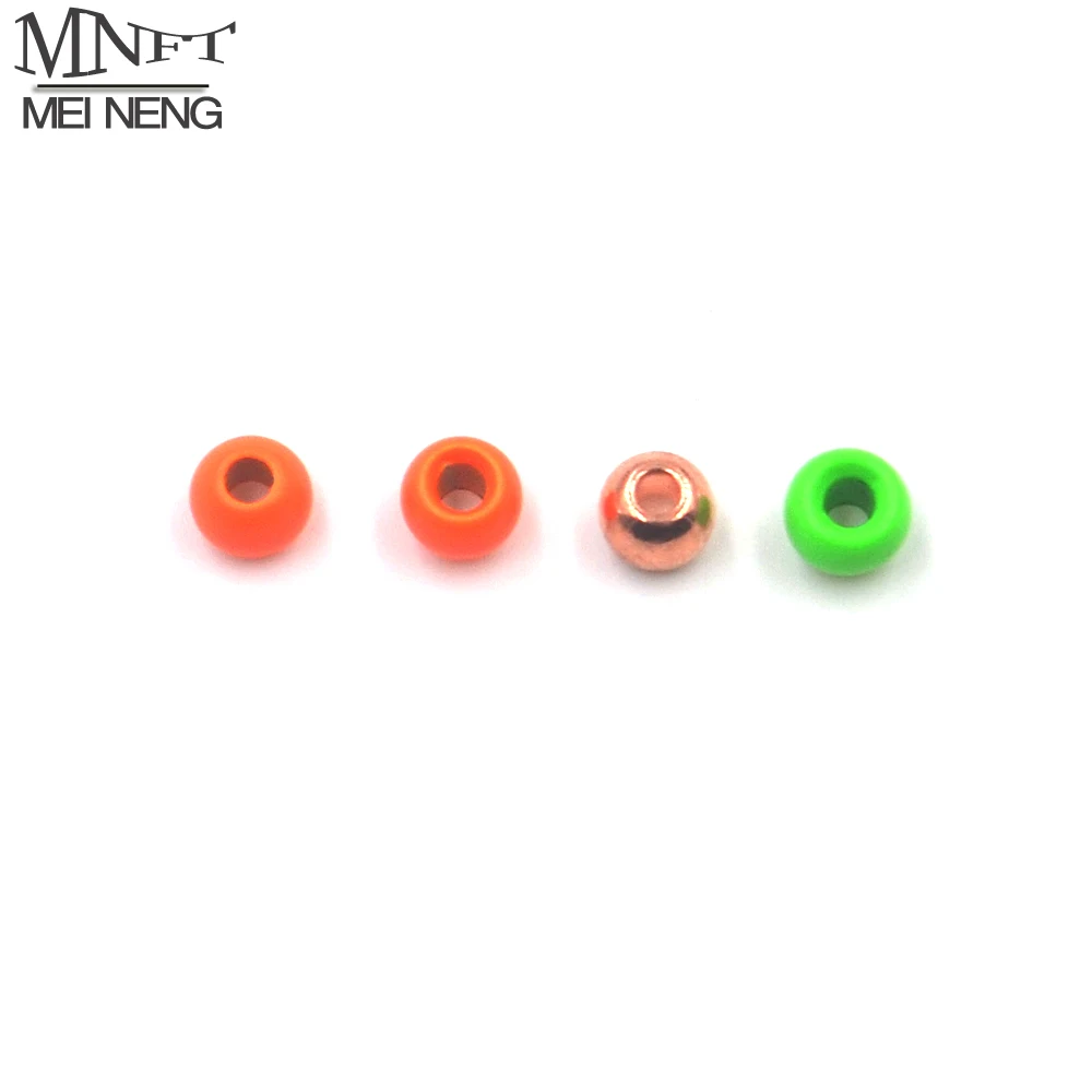 MNFT 500 Uds. Cuentas de latón de 3,2mm Color naranja/verde brillante cuentas para atar moscas Material de pesca con mosca cuentas de cabeza de ninfa