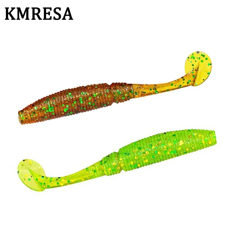 KMRESA 15 Uds Wobbler Jigging 5cm 1g señuelo de pesca gusano suave camarón Jerkbait pescado océano Rock señuelo lubina suave olor a pescado cebo suave