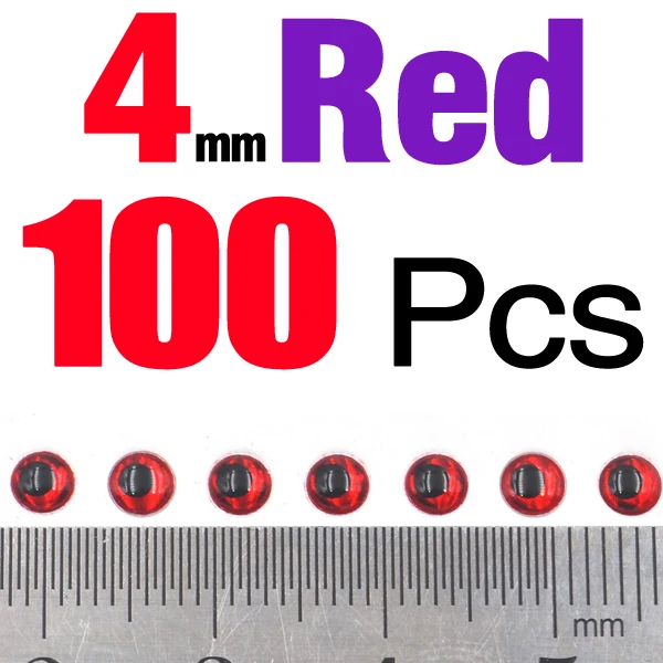 4mm Red 100pcs