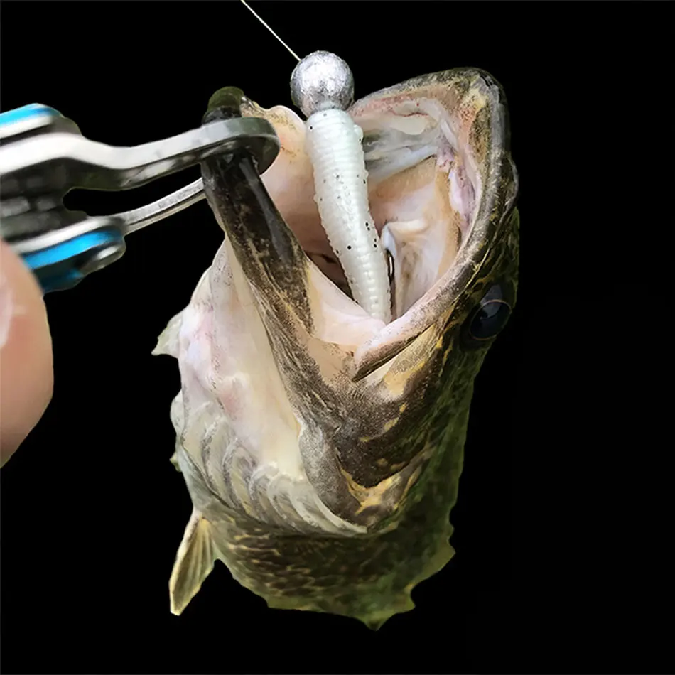 JYJ-señuelo de pesca suave, cebo de gusano, 80mm, 3,7g, aparejos de pesca de silicona suave artificial, 10 Uds. - imagen 4