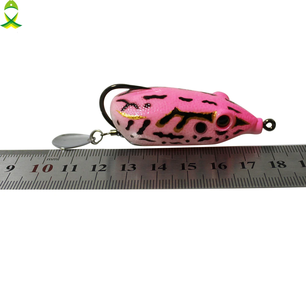 JSM-señuelo de pesca de rana, anzuelos individuales, rana de Rayo de agua superior, pececillo Artificial, manivela, cebo suave Artificial fuerte, 4 unids/lote - imagen 3