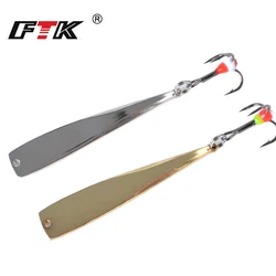 FTK-señuelo de pesca en hielo para invierno, señuelos de pesca señuelos de pesca mar spinning jigs de pesca de mar señuelos spinningcebo duro giratorio con anzuelo triple para trucha y Lucio, 6g/8g, 65mm/75mm, 1 unidad