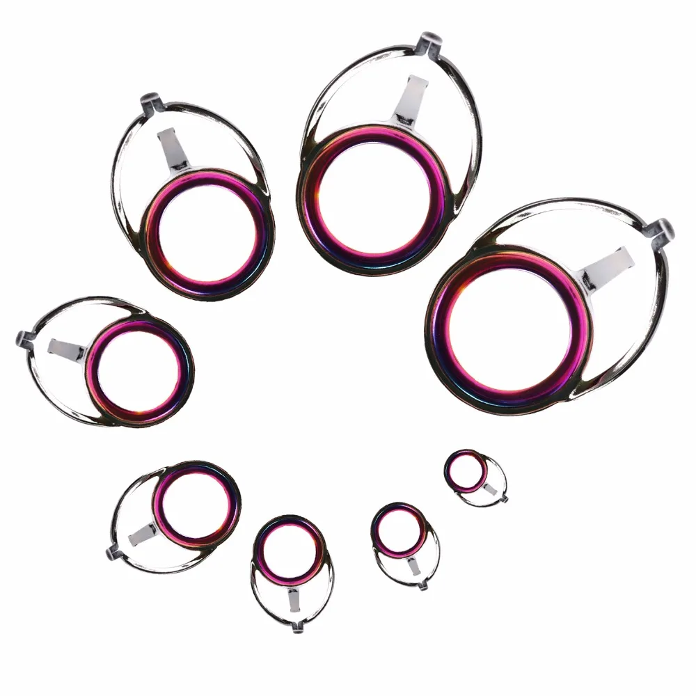 THKFISH-Guías de caña de pescar 75 piezas, Kit de reparación de caña de pescar, anillo de cerámica colorido, Láser de doble pierna, #6-#30 - imagen 3