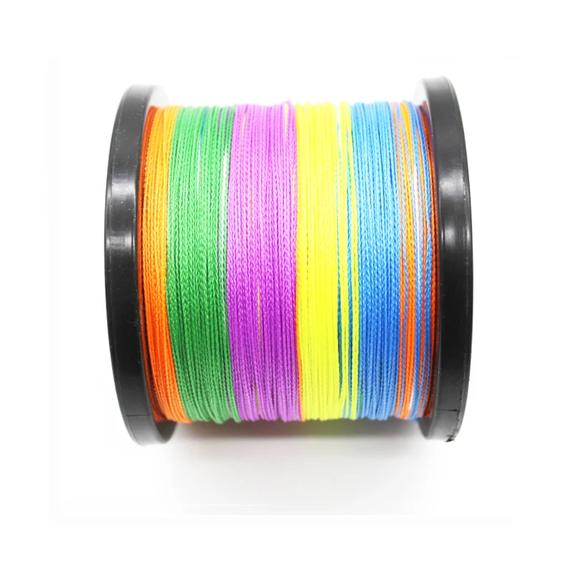 Línea de pesca trenzada de PE Multicolor, 500m, 4 hebras, 100lb, para carpa de agua salada, aparejos de pesca trenzados - imagen 2