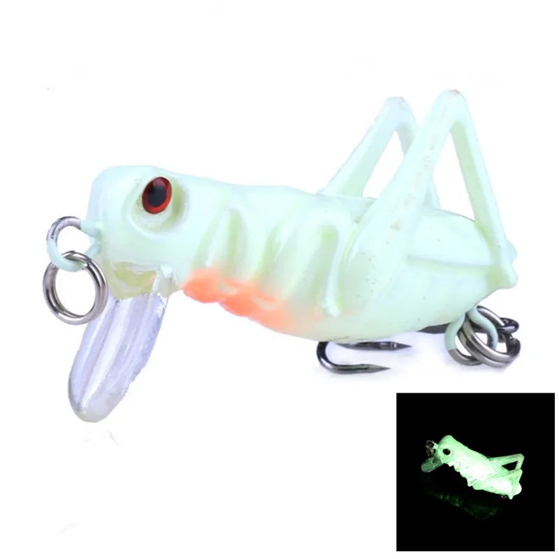 Señuelos de Pesca de insectos saltamontes, anzuelos duros Wobbler de 40mm y 3g, luminosos y realistas, 1 unidad - imagen 5