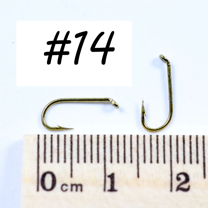 Bimoo 50 Uds pesca con mosca anzuelo húmedo 2X gancho de ninfa de alambre fuerte acabado bronce atado de moscas tamaño del Material # 8 # 10 # 12 # 14 # 16 # 18 # 20 - imagen 5