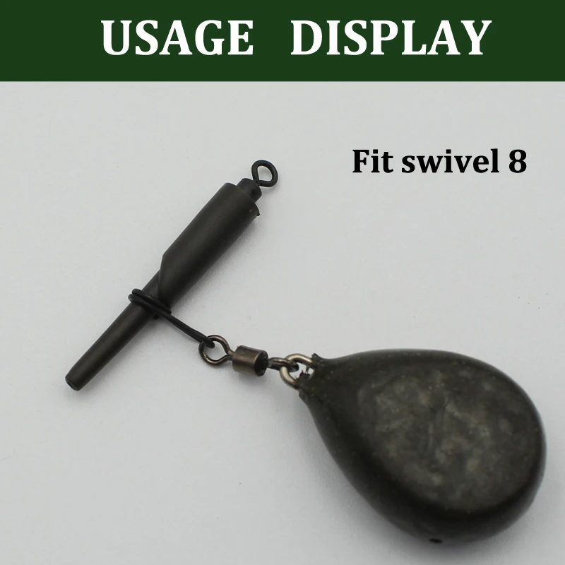 Aparejos de pesca de carpa gruesa, aparejos de goma encubierta, accesorio de aparejo de parada de plomo, cubierta giratoria, 20 Uds. - imagen 5