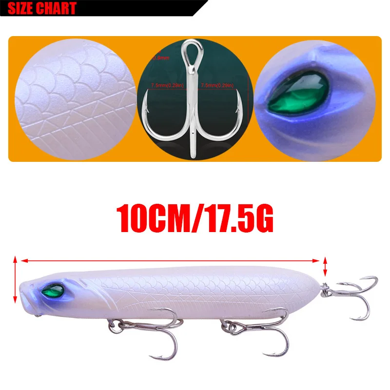 WDAIREN-señuelo de pesca de lápiz flotante, cebo duro Artificial para lubina, 10cm, 18g - imagen 2