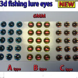 2024NEW pesca 3d señuelo ojos A 200 piezas + B 200 piezas + C 200 piezas 3 MM-6 MM total: 600 unids/lote ojos de mosca