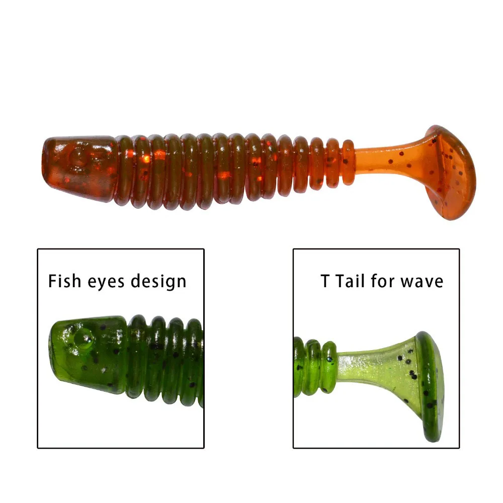 ILURE-señuelo de pesca Mini T Tail, cebo suave, 38mm, 0,8g, SwimBait, gusano de plástico, señuelo biónico