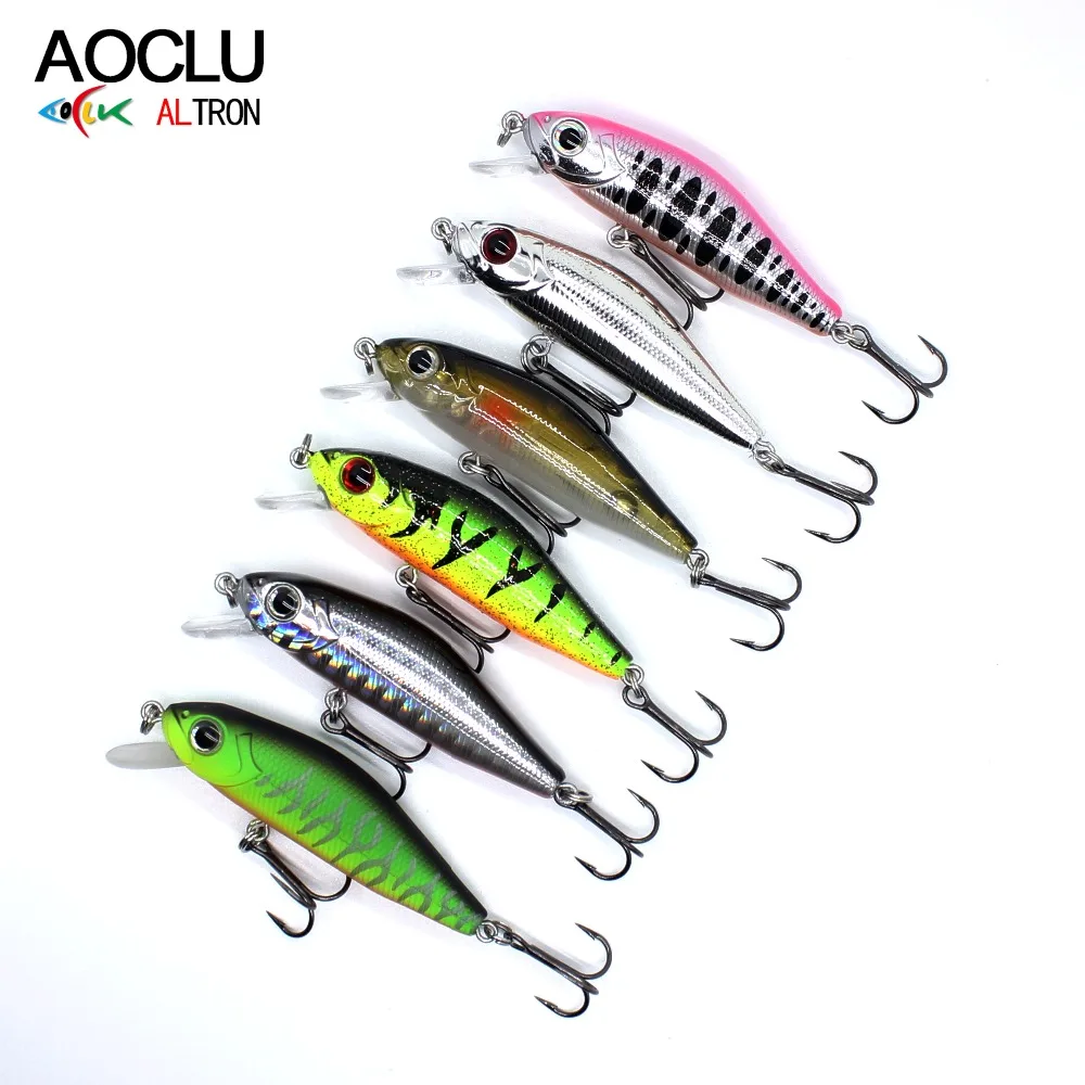 AOCLU-señuelo de pececillo pequeño que se hunde, cebo duro, señuelo Wobbler, roca de playa, pesca de atún, anzuelos VMC afilados, fundición larga y fácil, 55 mm, 5,5 g - imagen 5