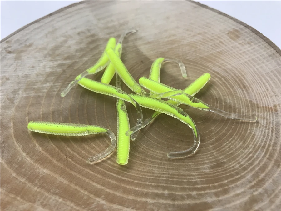 Mini señuelo de silicona suave, cebo translúcido, transparente, hecho a mano, 5cm, 0,5g, 9 colores, 10 unidades, envío gratis - imagen 4